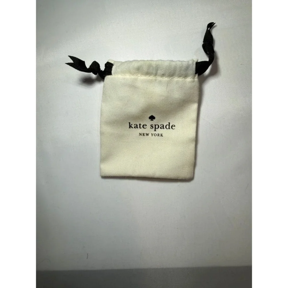 Kate Spade New York Small Canvas Jewelry Drawstring Pouch Bag Off White Black